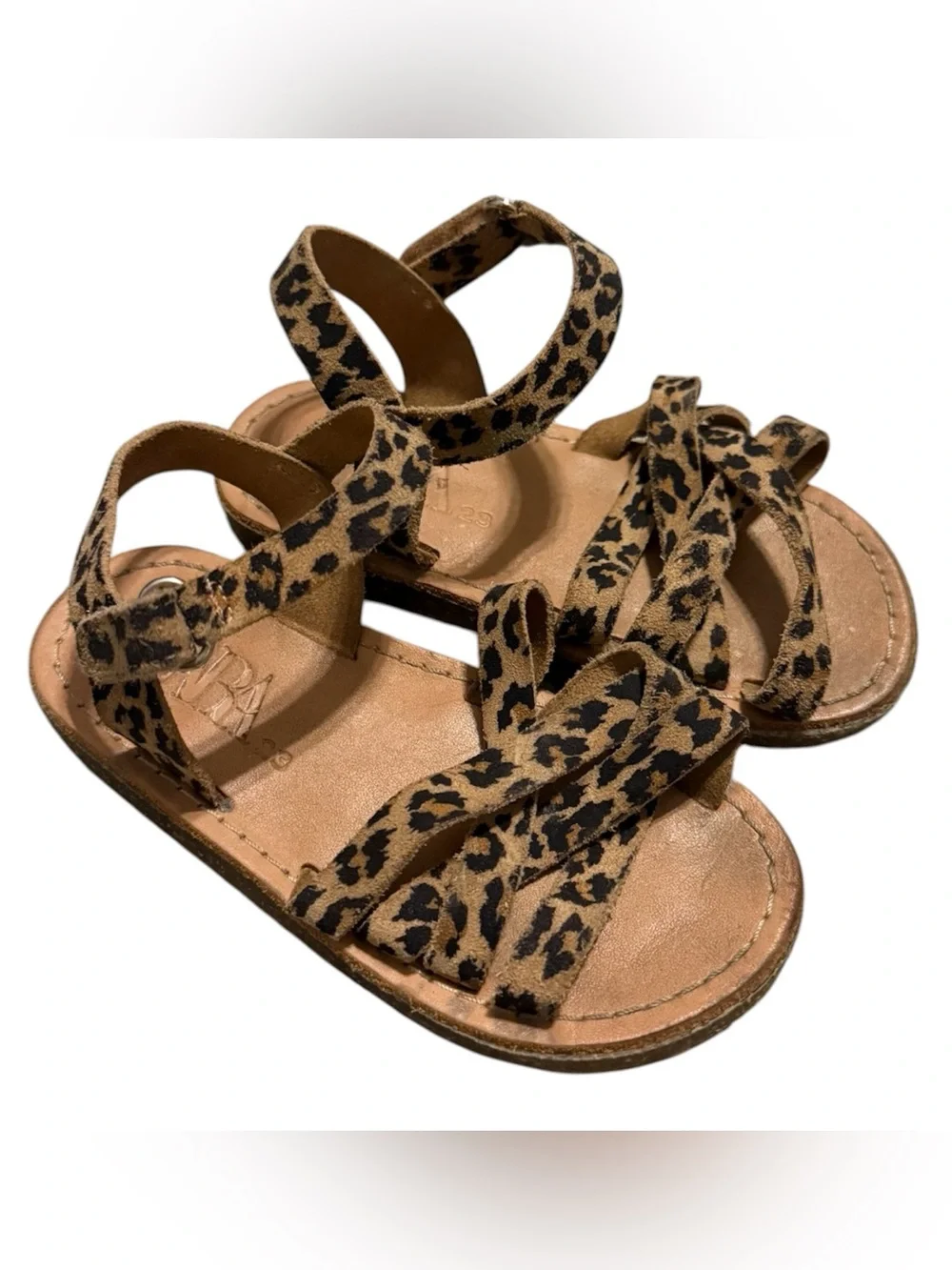 Zara Leopard Print Toddler Sandals Size 23 US 7